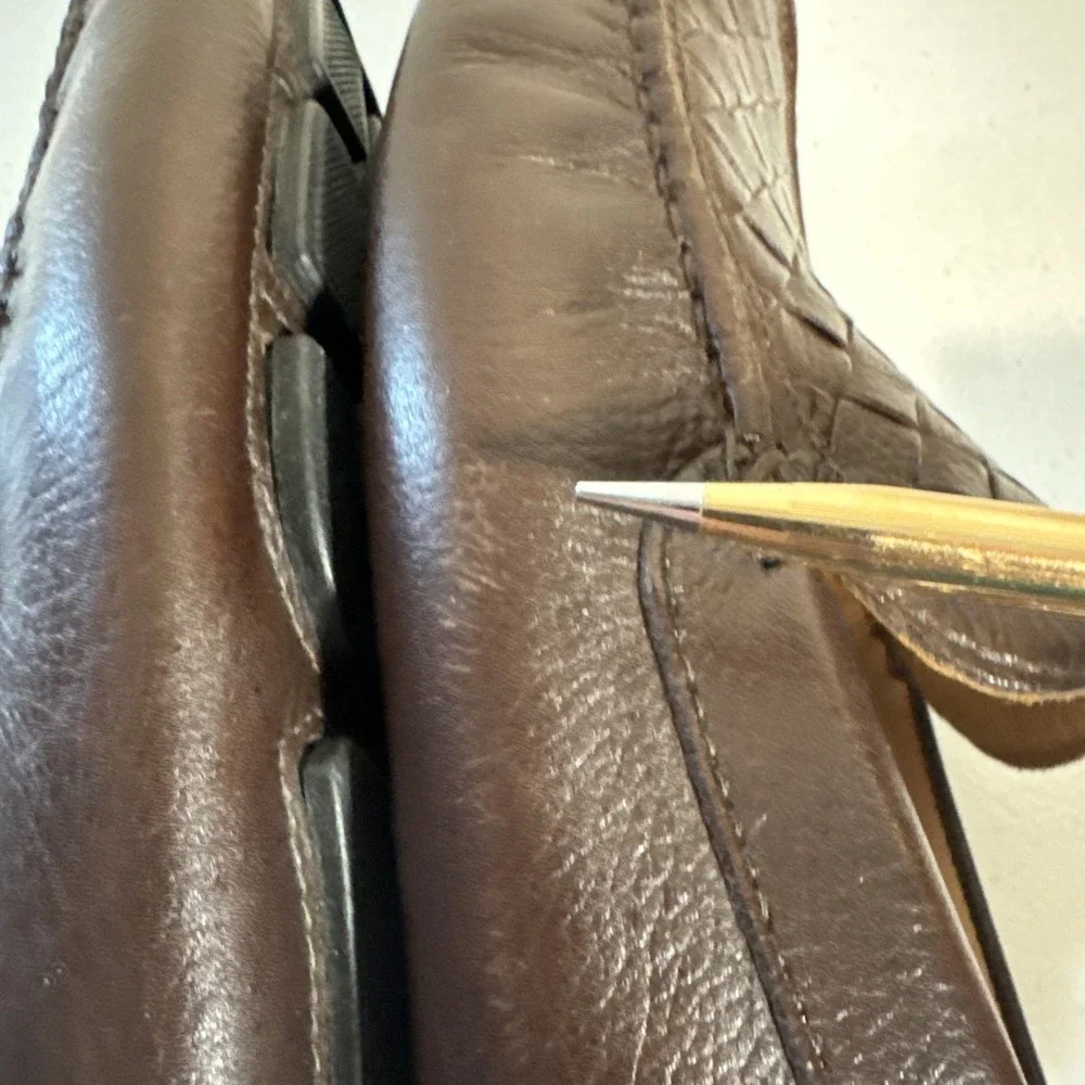 GH Bass & Co Men's Bass Wheldon Weave Loafers Size 11 1/2 Brown Leather Preppy